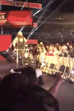 Braun Strowman rides the beef cart to the ring at Royal Rumble 2017