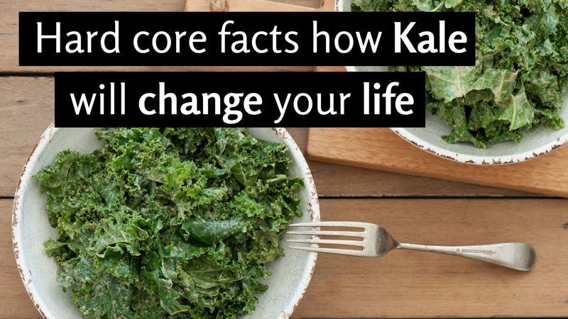 Picture of kale in a bowl with a fork