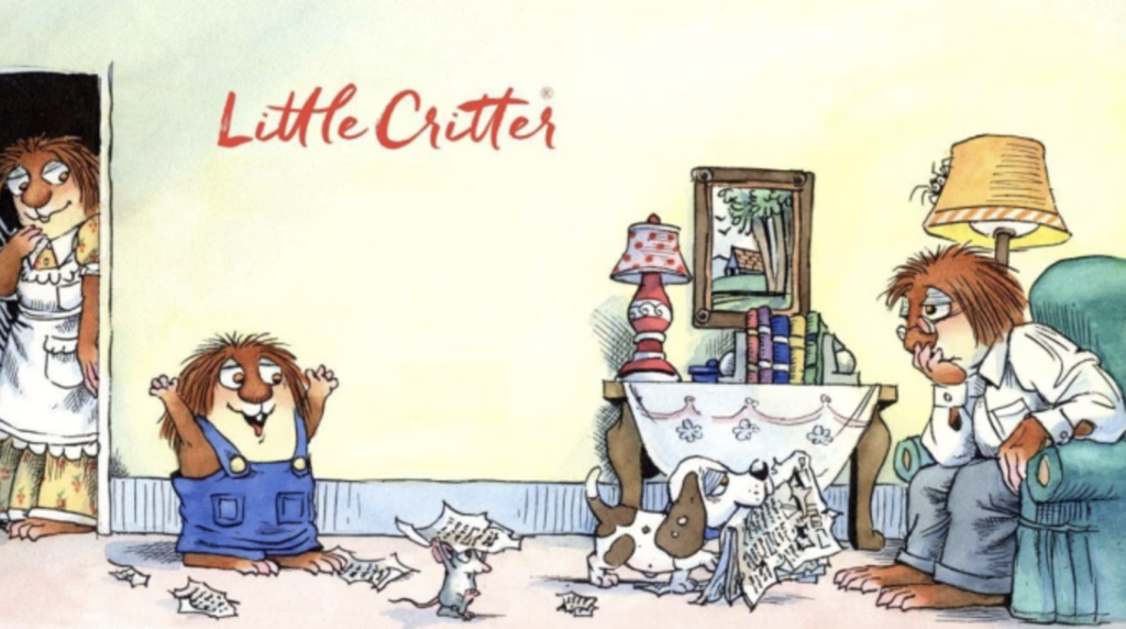 An image featuring the main family of characters in the Little Critter book series
