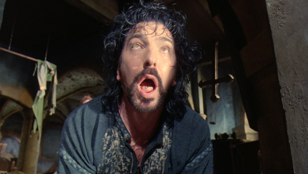 Alan Rickman takes a painful loss as the Sheriff of Nottingham in Robin Hood: Prince of Thieves